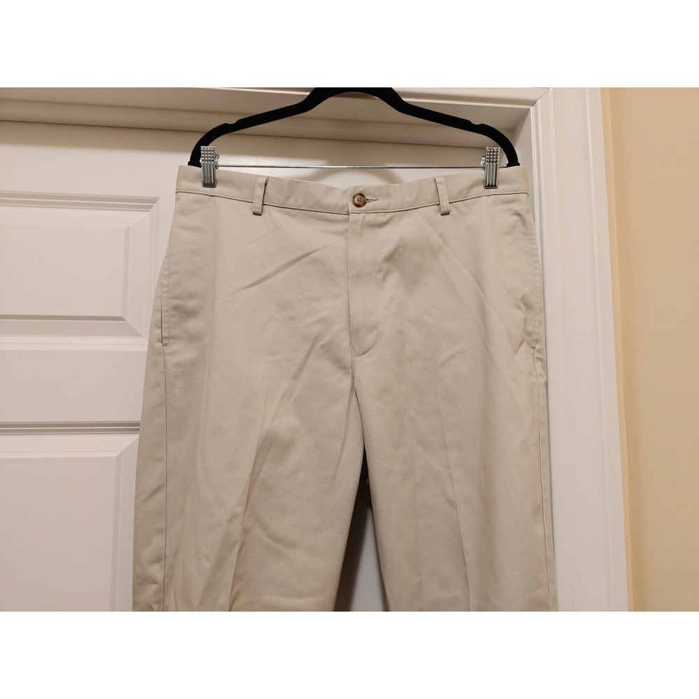 LL Bean Classic Fit Chino Pants Mens 35x30 Khaki Tan Cotton Twill 212330 - Picture 5 of 8